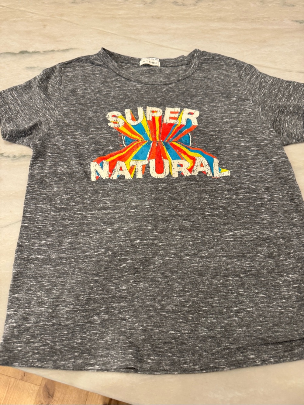 Mother Denim 'Super Natural' Grey Graphic Tee